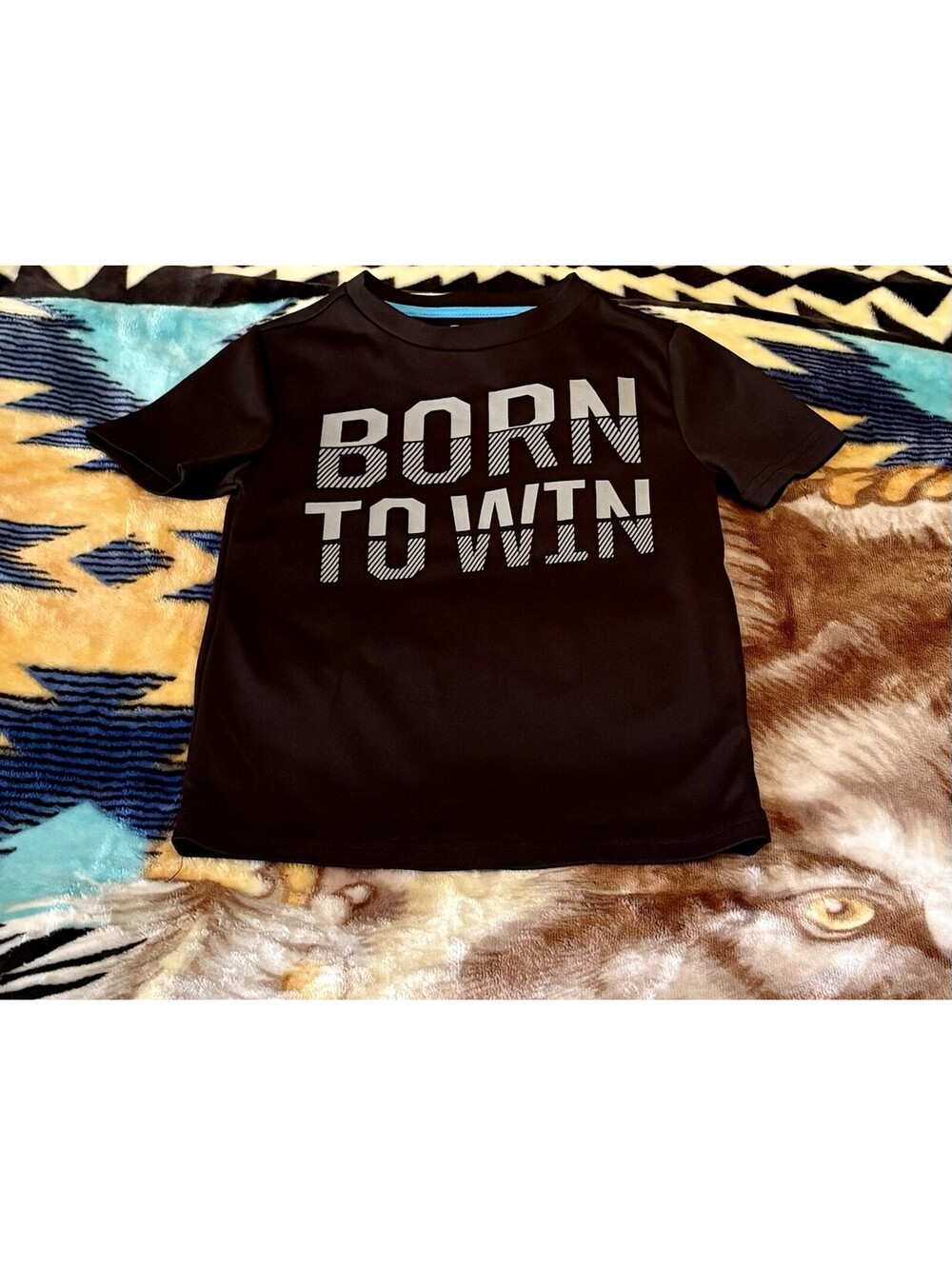 RBX Boys Born To Win Activewear Graphic T-Shirt Black XS (4-5)